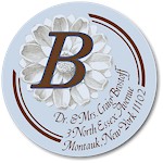 Name Doodles - Round Address Labels/Stickers (Fleur Blue)